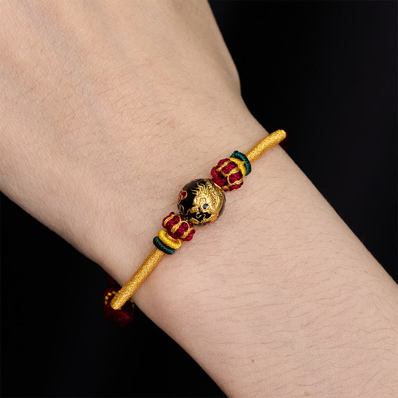 Buddha Stones Kupferdrachenperlen-Armband mit roter Schnur, starkes geflochtenes Armband - image 8
