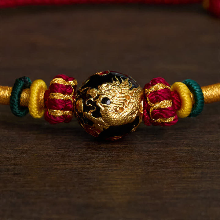 Buddha Stones Kupferdrachenperlen-Armband mit roter Schnur, starkes geflochtenes Armband - image 9