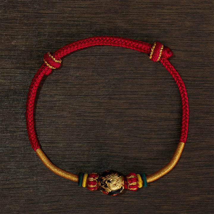 Buddha Stones Kupferdrachenperlen-Armband mit roter Schnur, starkes geflochtenes Armband - Rotes Band (Handgelenkumfang: 15–20 cm) - Drachenperle - image 16