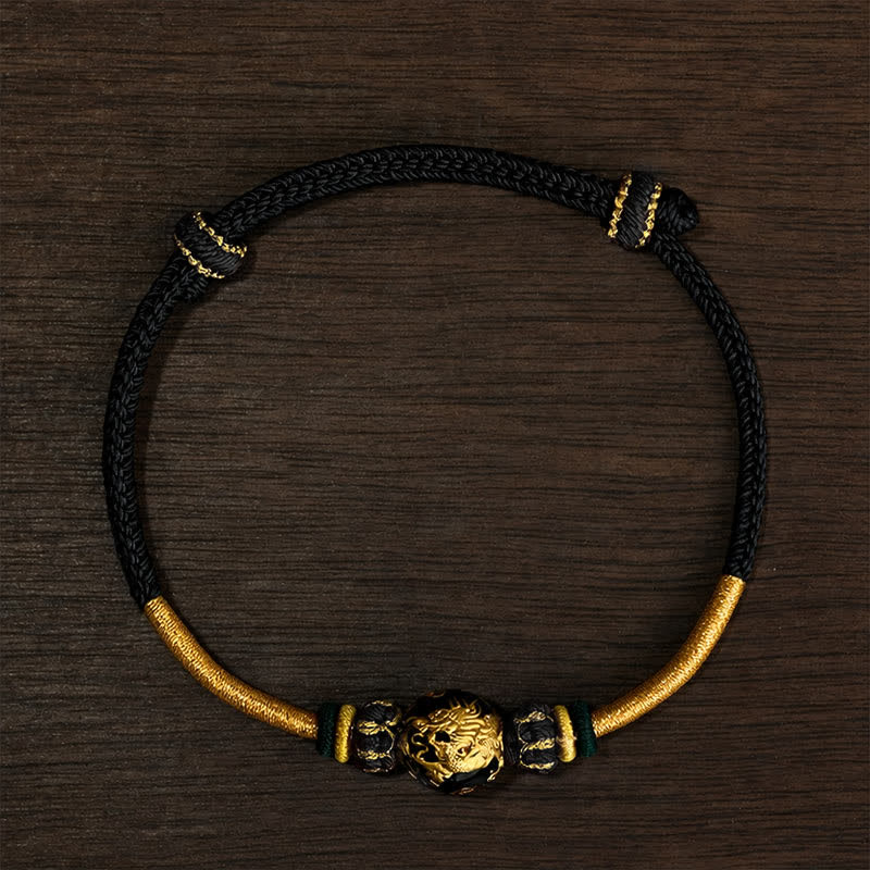 Buddha Stones Kupferdrachenperlen-Armband mit roter Schnur, starkes geflochtenes Armband - Schwarzes Band (Handgelenkumfang: 15–20 cm) - Drachenperle - image 18