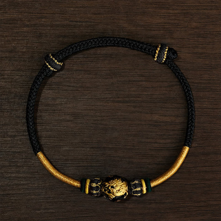 Buddha Stones Kupferdrachenperlen-Armband mit roter Schnur, starkes geflochtenes Armband - Schwarzes Band (Handgelenkumfang: 15–20 cm) - Drachenperle - image 18