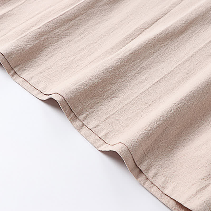 Buddha Stones Lässiges, minimalistisches Kurzarm-T-Shirt aus Baumwolle für Herren mit Knopfleiste und Rundhalsausschnitt – perfekt für den Sommer. - image 8