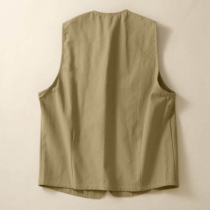 Buddha Stones Lässiges, minimalistisches, einfarbiges Damen-Tanktop mit Knopfleiste und Tasche – perfekt für den Sommer. - image 7