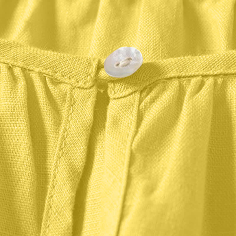 Buddha Stones Sommerliches, lässiges, minimalistisches Kurzarmshirt mit Rundhalsausschnitt für Damen, einfarbig, schlicht, Kurzarm - image 4