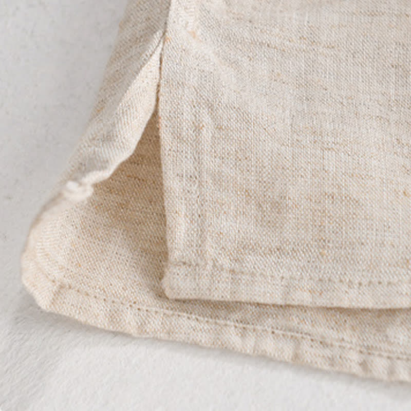 Buddha Stones Lässige, minimalistische, einfarbige Kurzarmhemden für Herren – Sommerliche Herrenhemden - image 4
