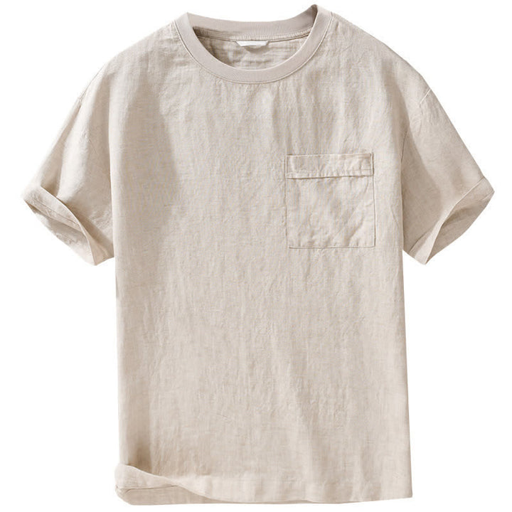 Buddha Stones Lässiges, minimalistisches Kurzarm-T-Shirt für Herren mit aufgesetzter Tasche für den Sommer. - image 7