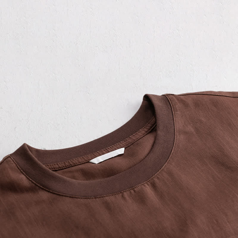 Buddha Stones Lässiges, minimalistisches Kurzarm-T-Shirt für Herren mit aufgesetzter Tasche für den Sommer. - image 15