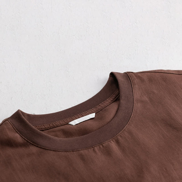 Buddha Stones Lässiges, minimalistisches Kurzarm-T-Shirt für Herren mit aufgesetzter Tasche für den Sommer. - image 15