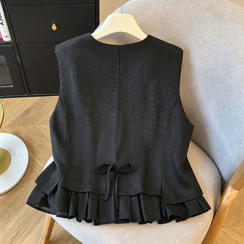 Buddha Stones Elegantes, ärmelloses Tanktop mit Knopfleiste und Rundhalsausschnitt für Damen – perfekt für den Sommer - image 13