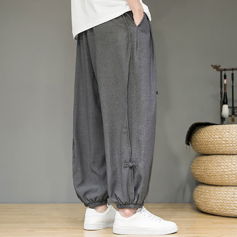 Buddha Stones Lässige, minimalistische Herren-Haremshose mit Kordelzug und Tasche - image 12