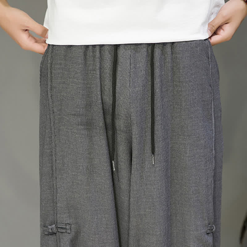 Buddha Stones Lässige, minimalistische Herren-Haremshose mit Kordelzug und Tasche - image 17