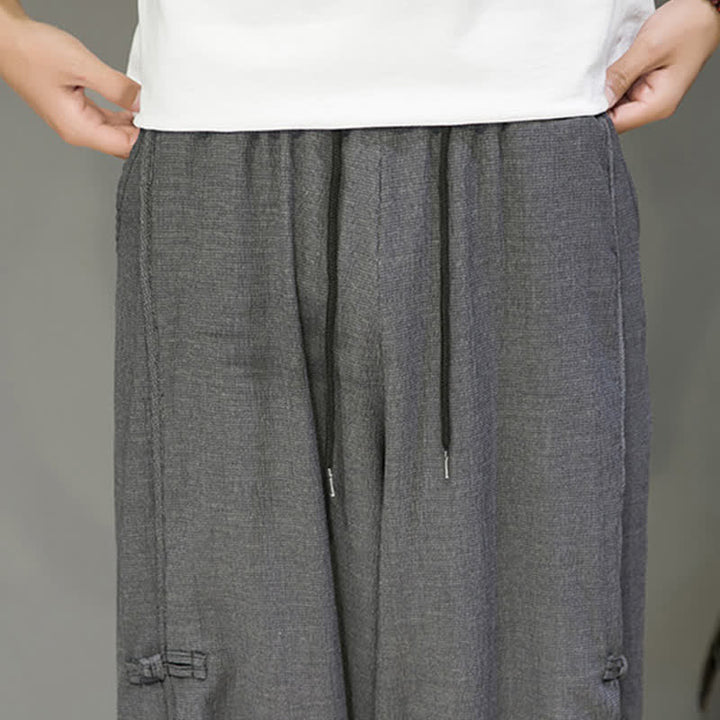 Buddha Stones Lässige, minimalistische Herren-Haremshose mit Kordelzug und Tasche - image 17