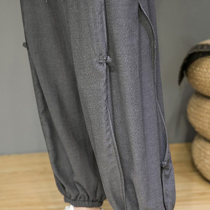 Buddha Stones Lässige, minimalistische Herren-Haremshose mit Kordelzug und Tasche - image 19