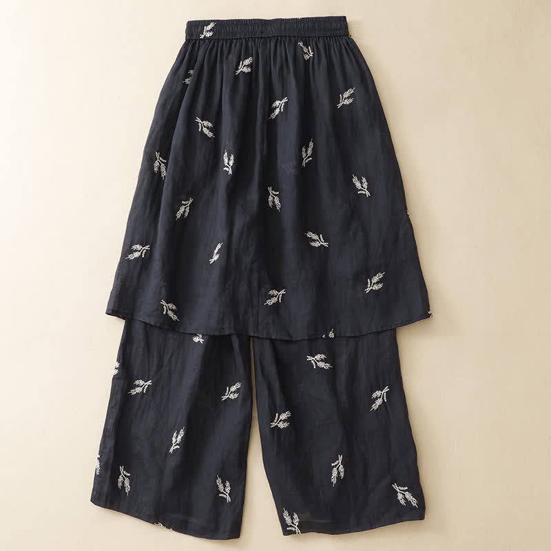 Buddha Stones Sommerliche Boho-Freizeithose mit Blumenmuster, Kordelzug, kurze Hose, Damenhose mit weitem Bein - image 2