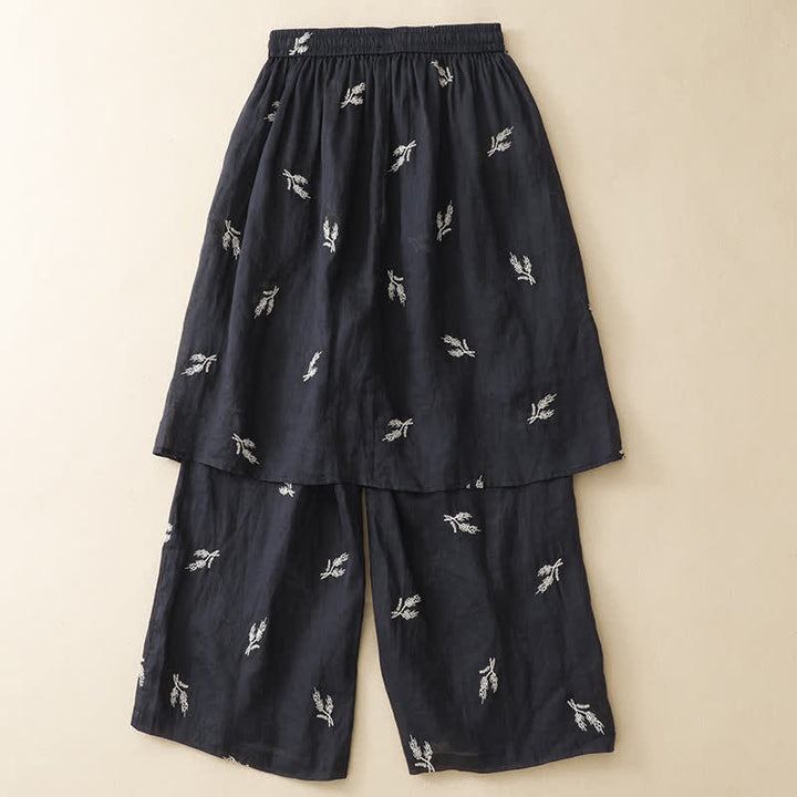 Buddha Stones Sommerliche Boho-Freizeithose mit Blumenmuster, Kordelzug, kurze Hose, Damenhose mit weitem Bein - image 2