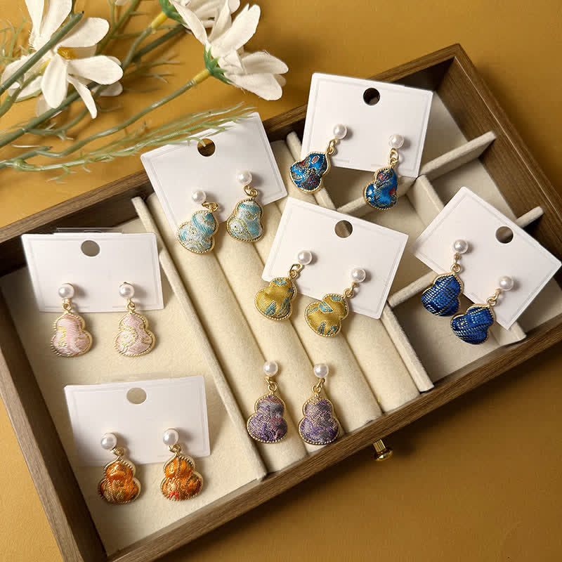 Buddha Stones Handgefertigte Ohrstecker mit Brokat-Perlenmotiv und Heilmotiv - image 9