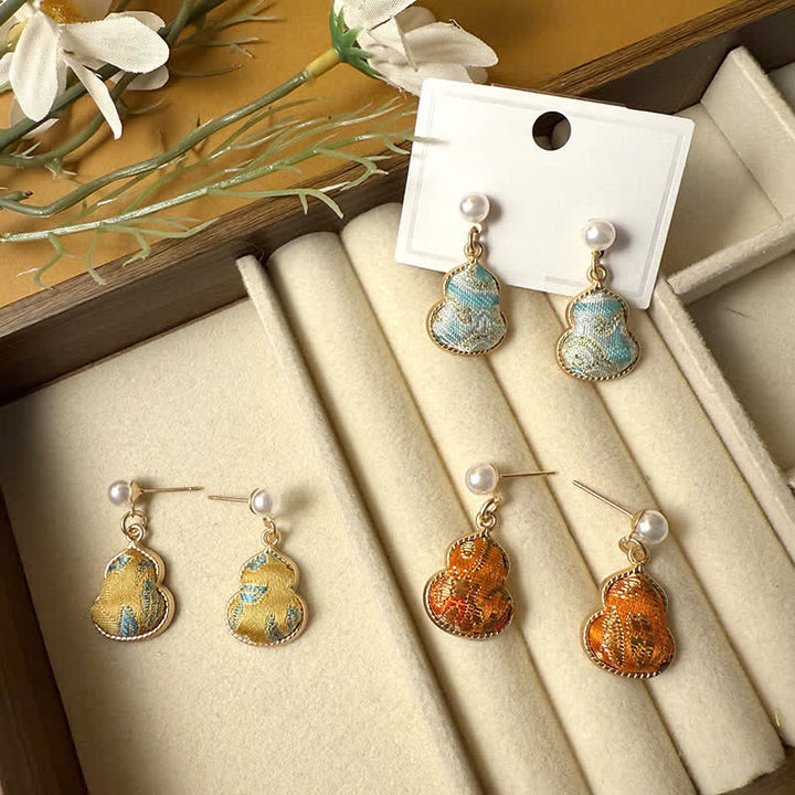 Buddha Stones Handgefertigte Ohrstecker mit Brokat-Perlenmotiv und Heilmotiv - image 10
