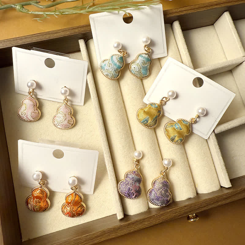 Buddha Stones Handgefertigte Ohrstecker mit Brokat-Perlenmotiv und Heilmotiv - image 11