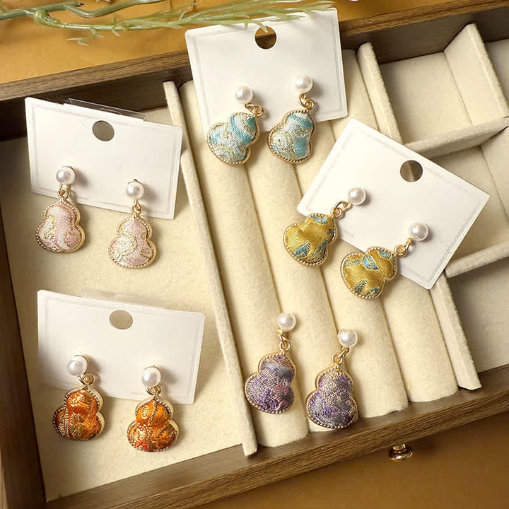 Buddha Stones Handgefertigte Ohrstecker mit Brokat-Perlenmotiv und Heilmotiv - image 11