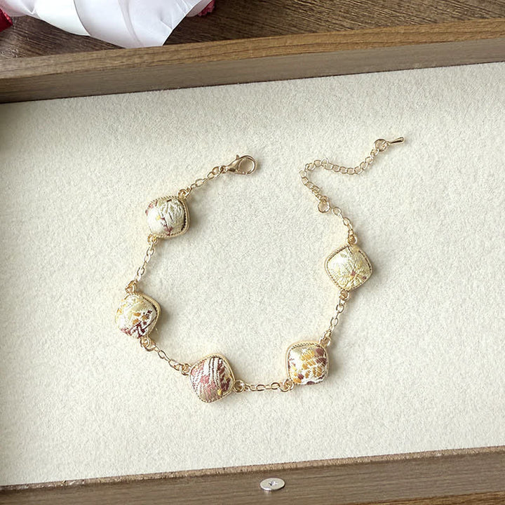 Buddha Stones Kupfernes Brokat-Armband im Vintage-Stil - Champagner (gleicher Farbton – Muster variiert) - image 9