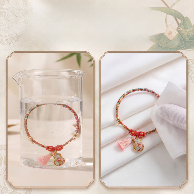 Buddha Stones Handgewebtes Armband mit fünffarbigem Apfel-Geldbeutel-Anhänger und chinesischem Schloss-Charm - image 50