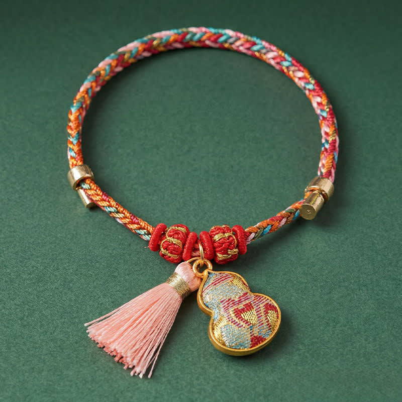 Buddha Stones Handgewebtes Armband mit fünffarbigem Apfel-Geldbeutel-Anhänger und chinesischem Schloss-Charm - image 41