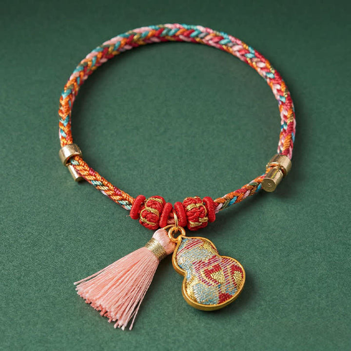 Buddha Stones Handgewebtes Armband mit fünffarbigem Apfel-Geldbeutel-Anhänger und chinesischem Schloss-Charm - image 41