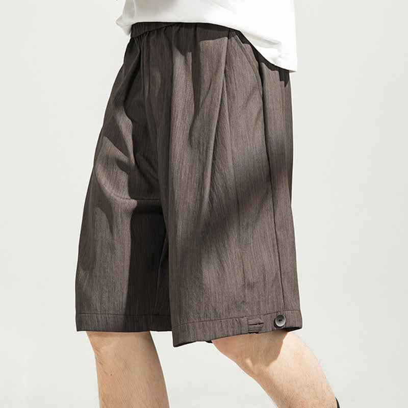 Buddha Stones Lässige, minimalistische Herren-Shorts mit Kordelzug und elastischem Bund, einfarbig, mit Tasche - image 30