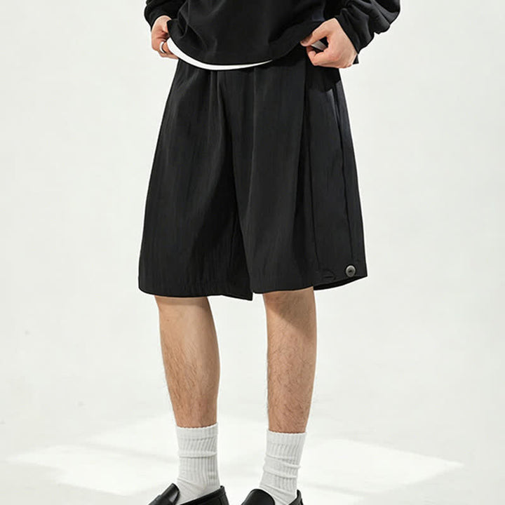 Buddha Stones Lässige, minimalistische Herren-Shorts mit Kordelzug und elastischem Bund, einfarbig, mit Tasche - image 16