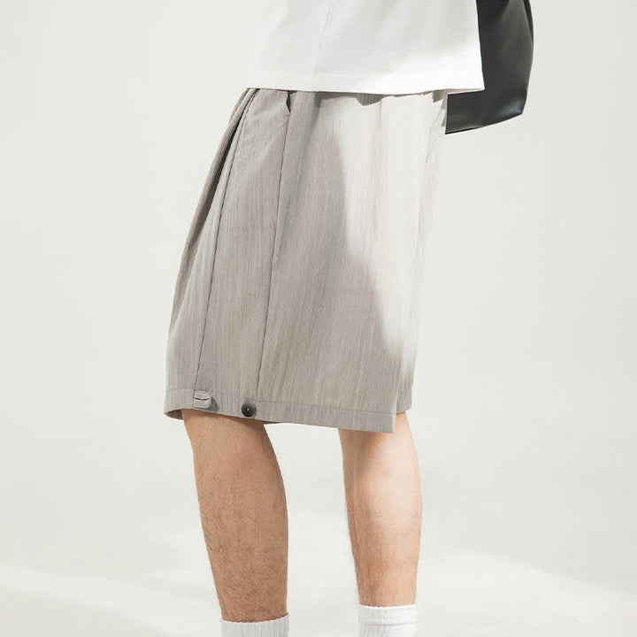 Buddha Stones Lässige, minimalistische Herren-Shorts mit Kordelzug und elastischem Bund, einfarbig, mit Tasche - image 3