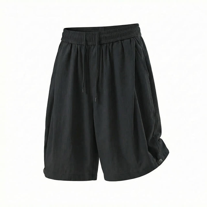 Buddha Stones Lässige, minimalistische Herren-Shorts mit Kordelzug und elastischem Bund, einfarbig, mit Tasche - image 23