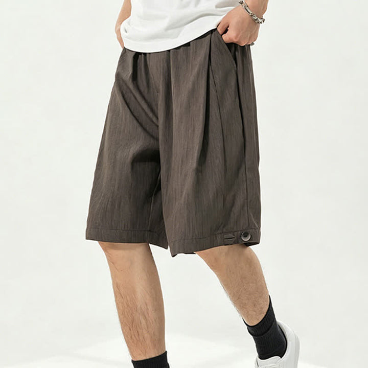 Buddha Stones Lässige, minimalistische Herren-Shorts mit Kordelzug und elastischem Bund, einfarbig, mit Tasche - Sienna - US/UK/AU42, EU52 (3XL) - image 24
