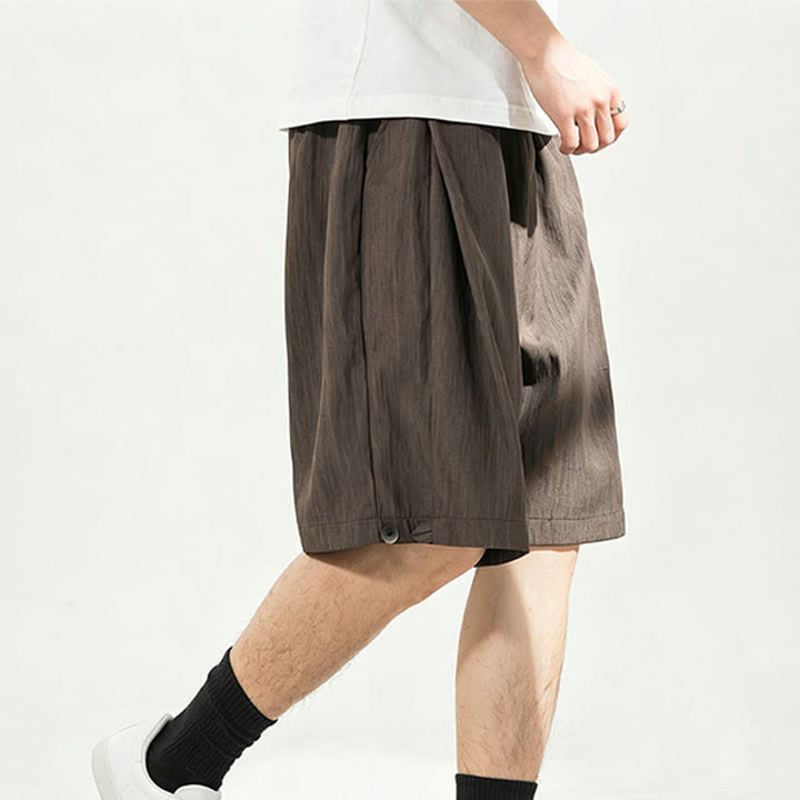 Buddha Stones Lässige, minimalistische Herren-Shorts mit Kordelzug und elastischem Bund, einfarbig, mit Tasche - image 25