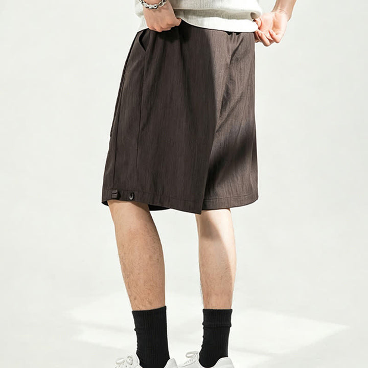 Buddha Stones Lässige, minimalistische Herren-Shorts mit Kordelzug und elastischem Bund, einfarbig, mit Tasche - image 26
