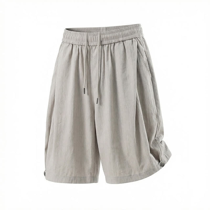 Buddha Stones Lässige, minimalistische Herren-Shorts mit Kordelzug und elastischem Bund, einfarbig, mit Tasche - image 9