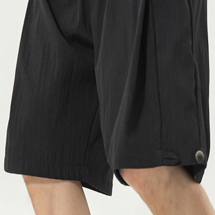 Buddha Stones Lässige, minimalistische Herren-Shorts mit Kordelzug und elastischem Bund, einfarbig, mit Tasche - image 22
