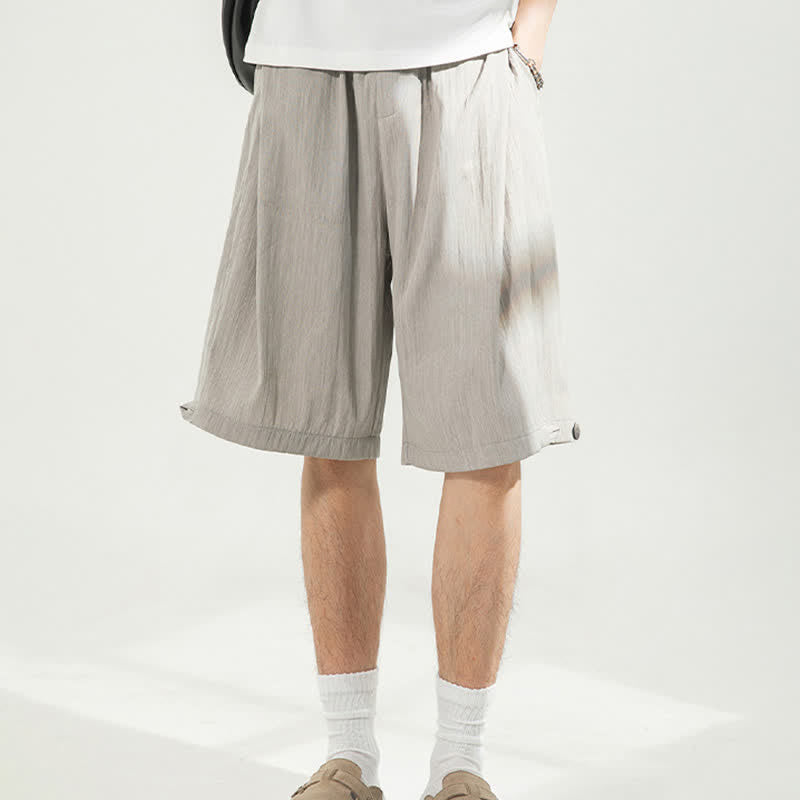 Buddha Stones Lässige, minimalistische Herren-Shorts mit Kordelzug und elastischem Bund, einfarbig, mit Tasche - image 2