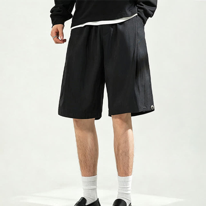 Buddha Stones Lässige, minimalistische Herren-Shorts mit Kordelzug und elastischem Bund, einfarbig, mit Tasche - image 17