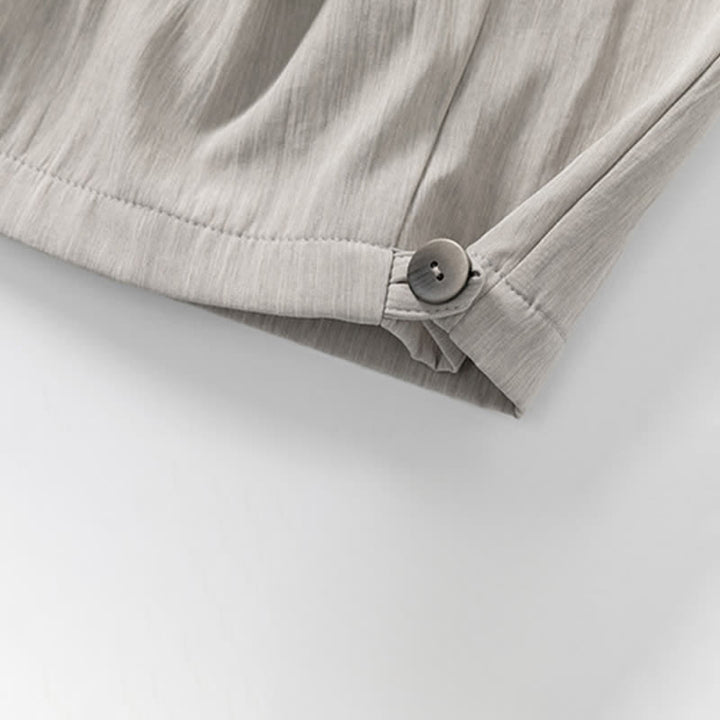 Buddha Stones Lässige, minimalistische Herren-Shorts mit Kordelzug und elastischem Bund, einfarbig, mit Tasche - image 13