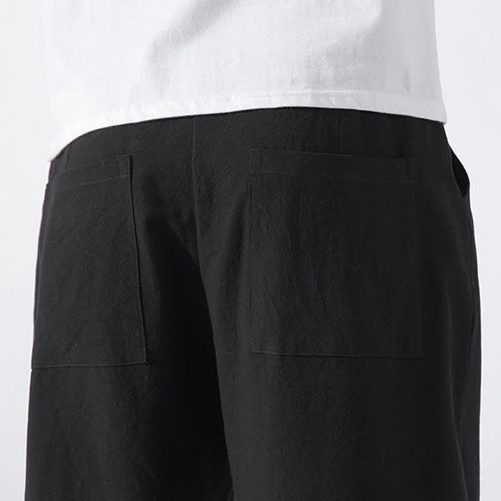 Buddha Stones Lässige, minimalistische Herren-Haremshose mit Kordelzug und Tasche - image 17
