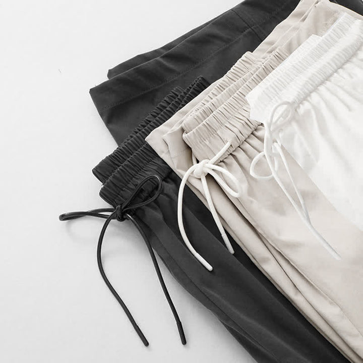 Buddha Stones Lässige, minimalistische Haremshose aus einfarbiger Baumwolle mit Kordelzug und Tasche für Damen – ideal für den Sommer. - image 25