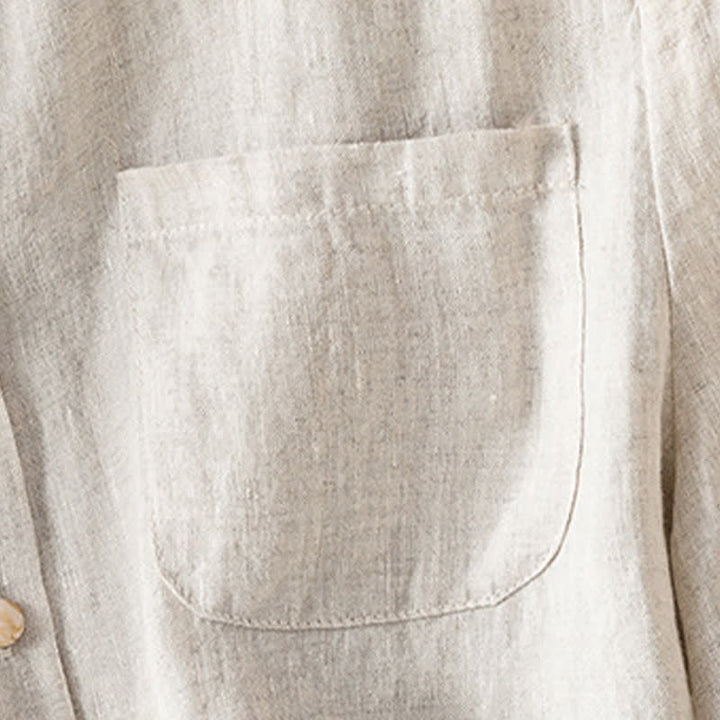 Buddha Stones Lässiges, minimalistisches Sommer-Hemd mit Knopfleiste, kurzen Ärmeln und aufgesetzter Tasche für Damen. - image 18