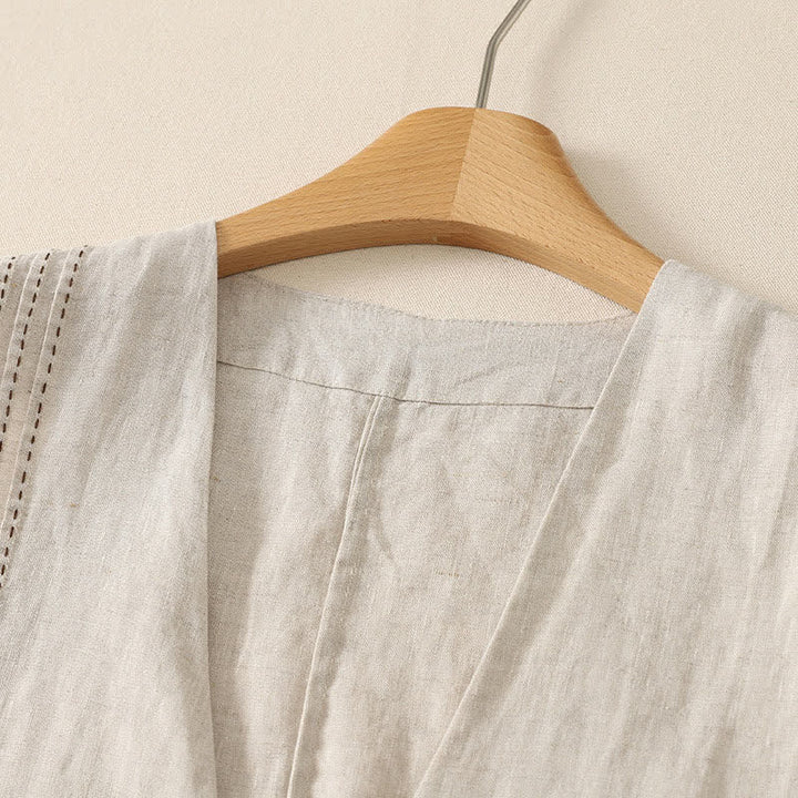 Buddha Stones Sommerliches, lässiges, minimalistisches, einfarbiges Damen-Tanktop mit Knopfleiste - image 2