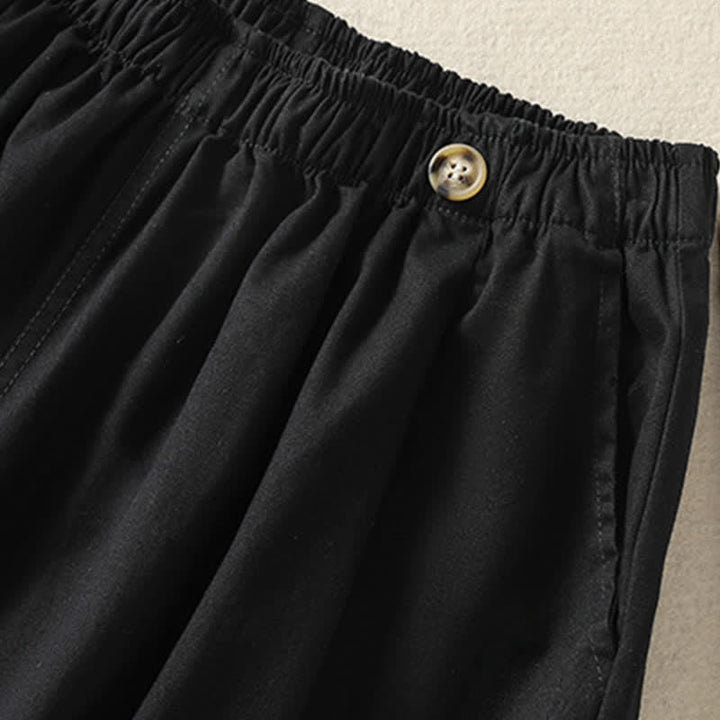 Buddha Stones Lässige, minimalistische Damen-Shorts mit Tasche für den Sommer - image 6