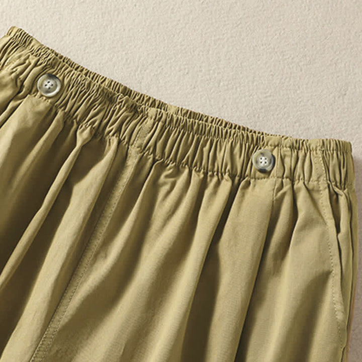 Buddha Stones Lässige, minimalistische Damen-Shorts mit Tasche für den Sommer - image 16