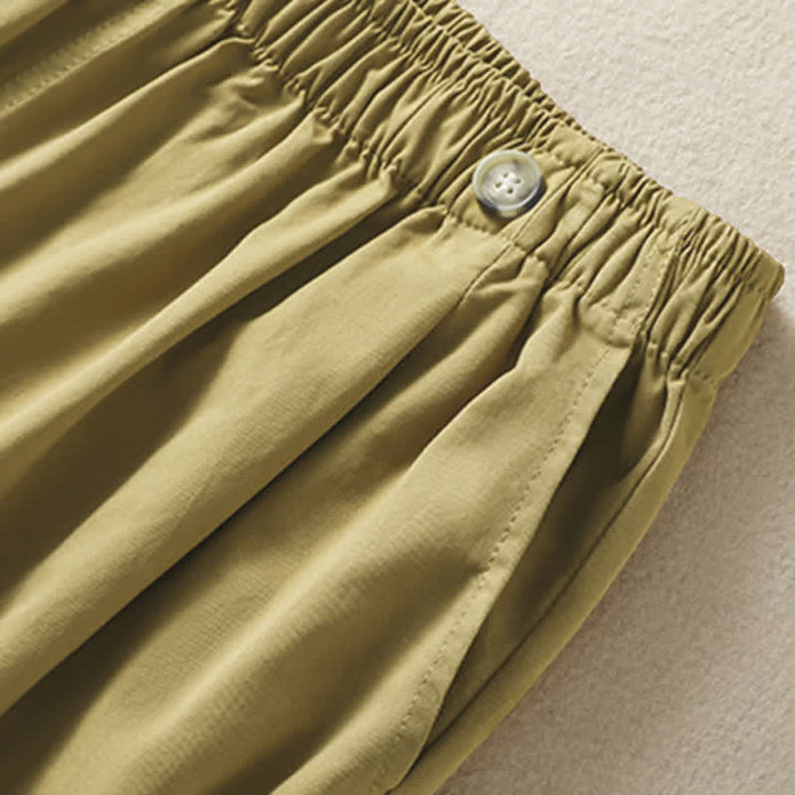 Buddha Stones Lässige, minimalistische Damen-Shorts mit Tasche für den Sommer - image 17