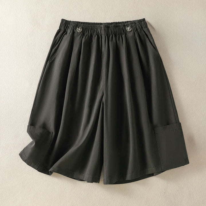 Buddha Stones Lässige, minimalistische Damen-Shorts mit Tasche für den Sommer - Grau - US8-10, UK/AU12-14, EU40-42 (2XL) - image 13