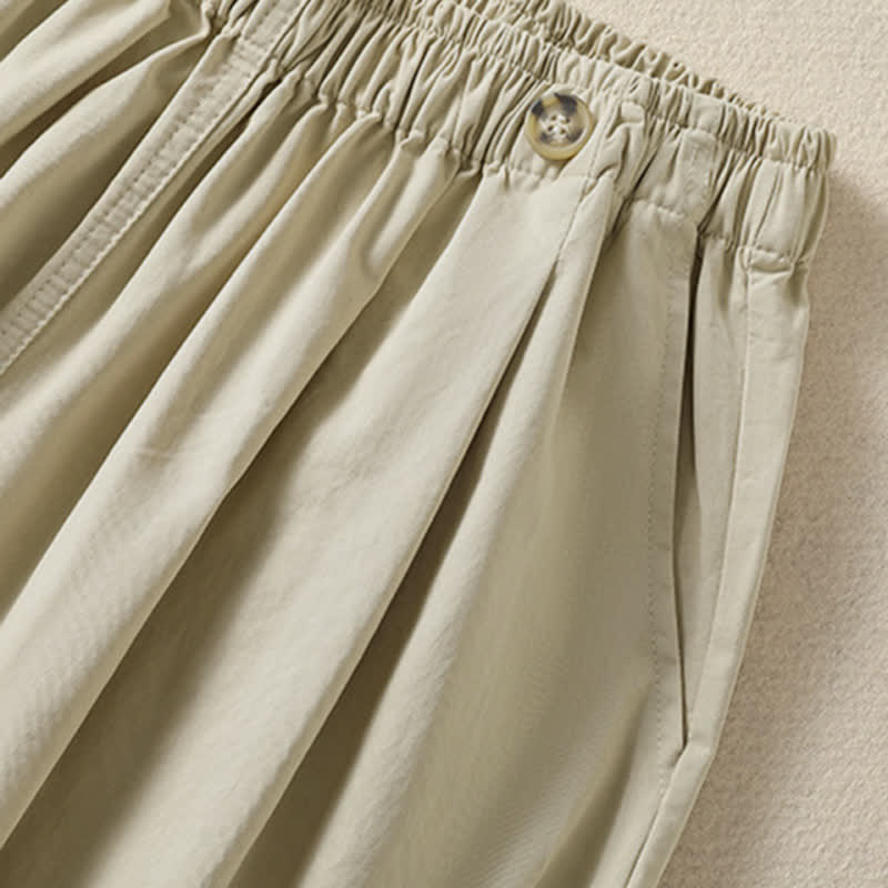Buddha Stones Lässige, minimalistische Damen-Shorts mit Tasche für den Sommer - image 1