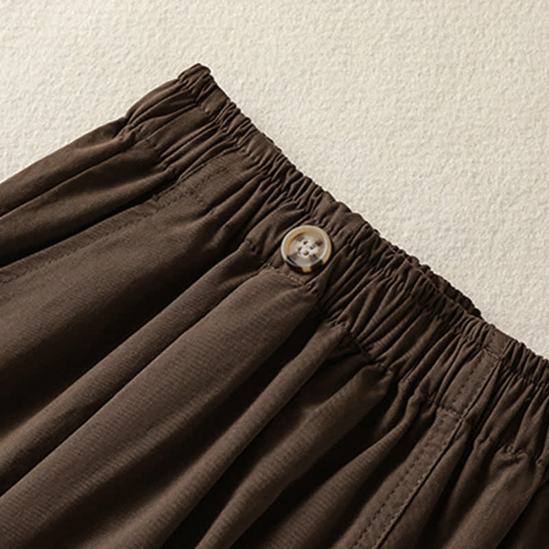 Buddha Stones Lässige, minimalistische Damen-Shorts mit Tasche für den Sommer - image 11