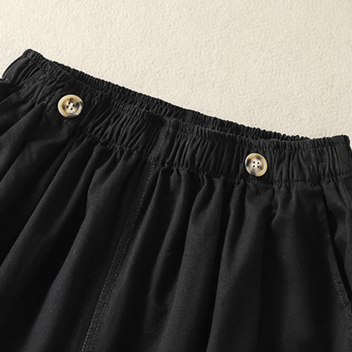 Buddha Stones Lässige, minimalistische Damen-Shorts mit Tasche für den Sommer - image 5